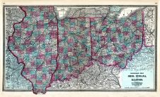 Ohio, Indiana, Illinois, Ohio State Atlas 1868